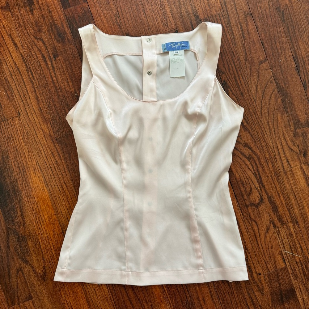 THIERRY MUGLER VINTAGE 90S LIGHT PINK SNAP TOP EU 36